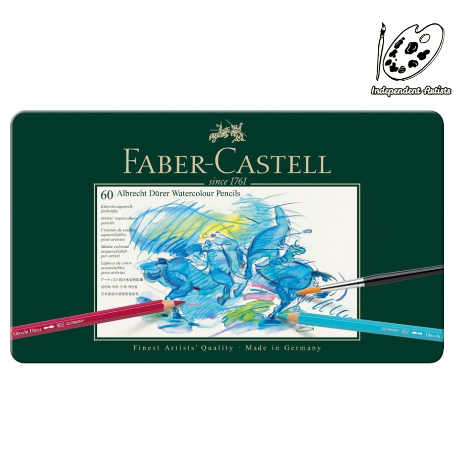 德國輝柏 FABER-CASTELL 藝術家級綠色鐵盒裝水性色鉛筆組 60色 / 117560