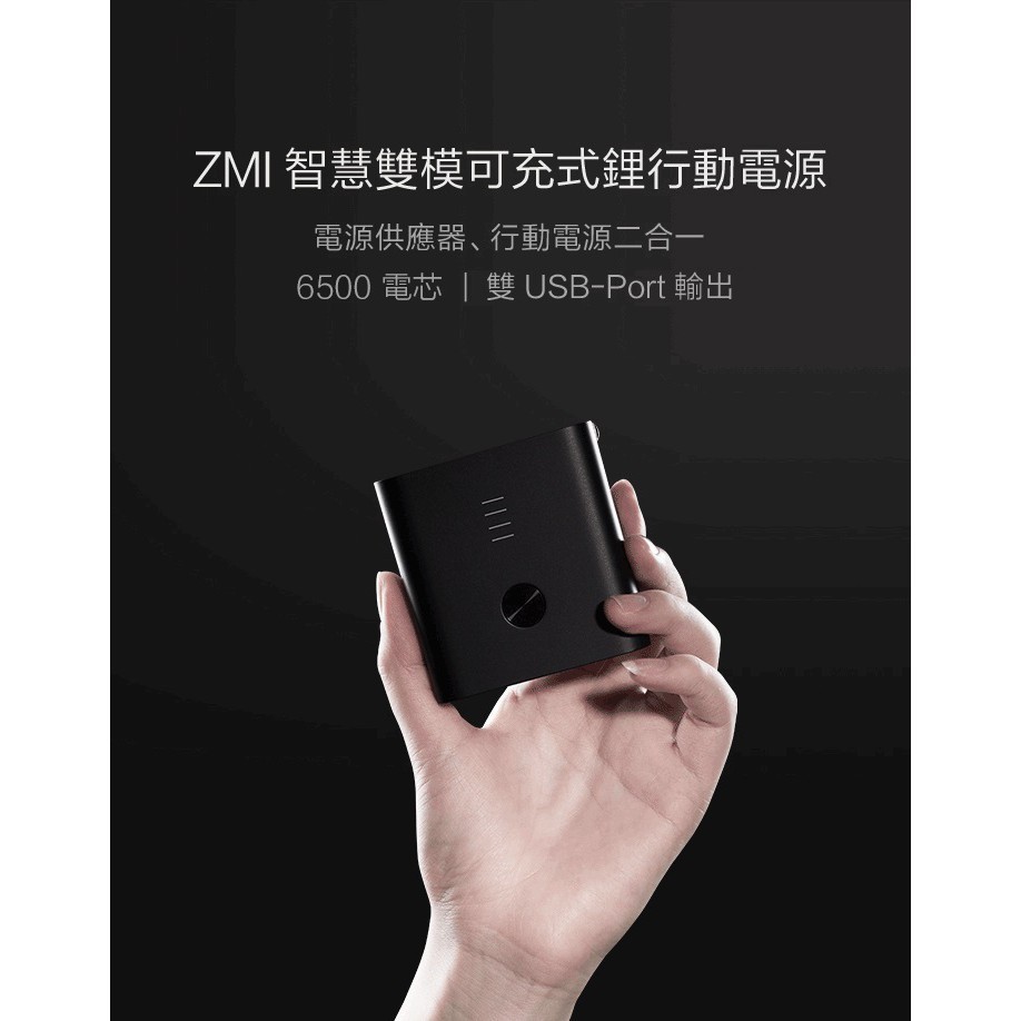 ZMI 智慧雙模 可充式 鋰行動電源 行動電源 紫米 小米 小米行動電源 蘋果