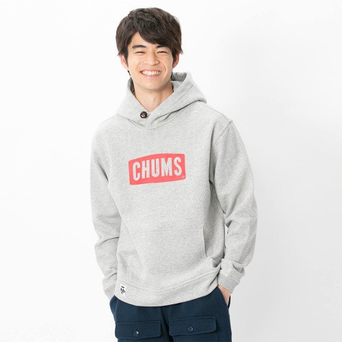 CHUMS Logo Pullover Parka 男 兜帽套頭衫 灰/白 CH001114G003 【GO WILD】