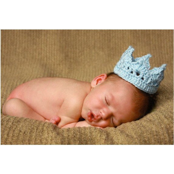 皇冠造型髮帶頭帶 手工手工編織 寶寶拍照必備 空頂帽 【MH031】