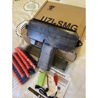 【全新現貨電路保護】 UZI-SMG烏茲電動軟彈槍 透明NERF槍 海綿彈 飛輪槍 兒童玩具槍 烏茲彈夾 吸盤彈