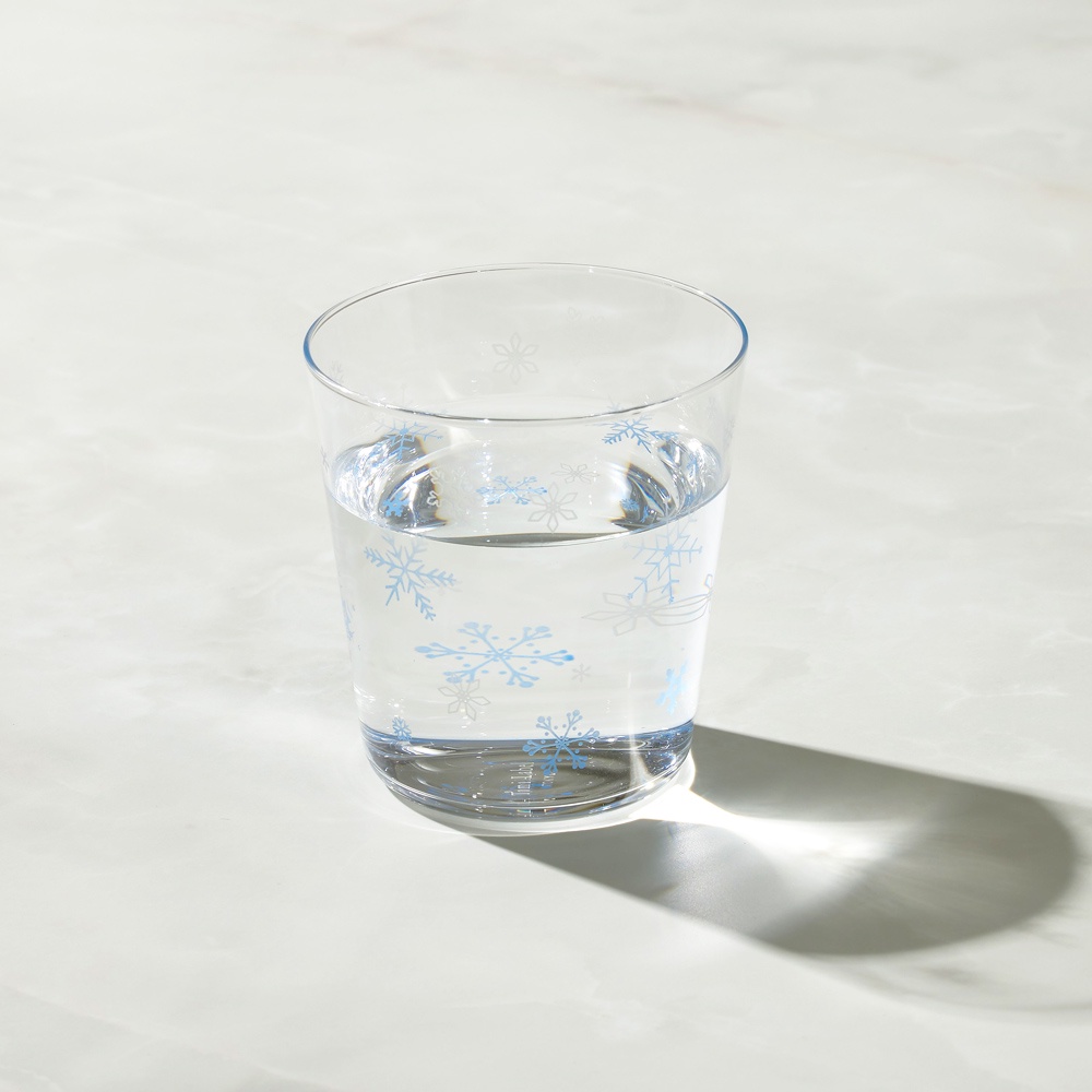 日本富硝子 - 變色寬口水杯 - 冬日雪花 (300ml) - 日本玻璃杯現貨