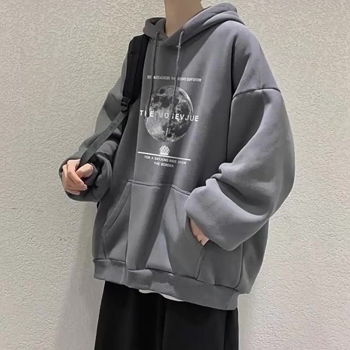 連帽刷毛印花大學T 大學T恤 T恤 長T 刷毛T 大學T 內刷毛男生長袖T恤 情侶大學T 長袖T恤 (BTW81)