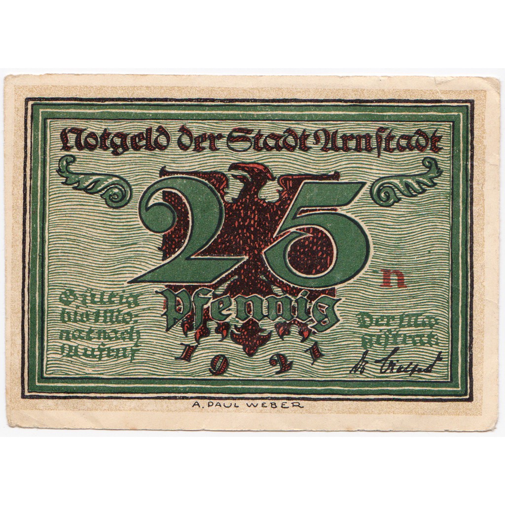 ⚜️銅臭味 西元1921年 一戰德國緊急貨幣 25芬尼  (紙幣紙鈔紀念幣錢幣金幣銀幣銅幣龍銀袁大頭歐洲美國法國二戰郵票