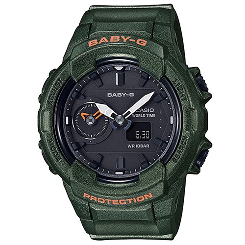 【CASIO】BABY-G 時尚霧面中性風格雙顯錶-墨綠(BGA-230S-3A)正版宏崑公司貨