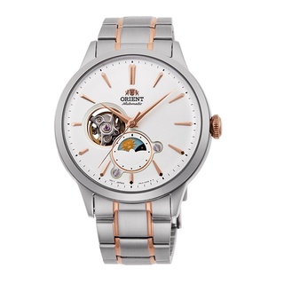 東方錶 ORIENT 日月相系列不鏽鋼白面機械錶 RA-AS0101S 41.5mm 台灣公司貨保固一年