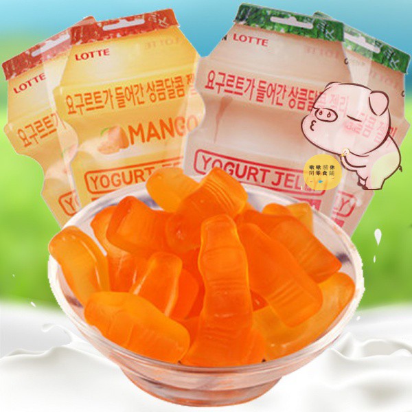 韓國樂天乳酸菌軟糖50gX5包 芒果味QQ糖韓國進口辦公室小零食品