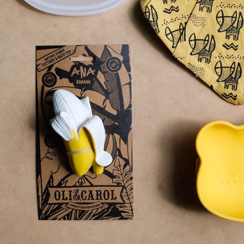 全新現貨 西班牙oli Carol 天然橡膠洗澡玩具 固齒器 香蕉ana Banana 蝦皮購物