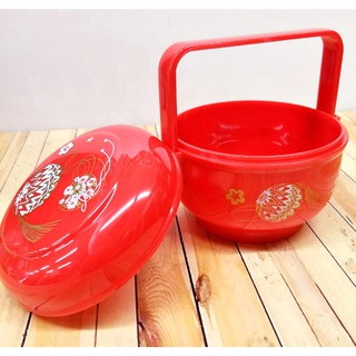 塑膠小謝籃 緣粉籃 結婚用品【皇家結婚用品百貨】