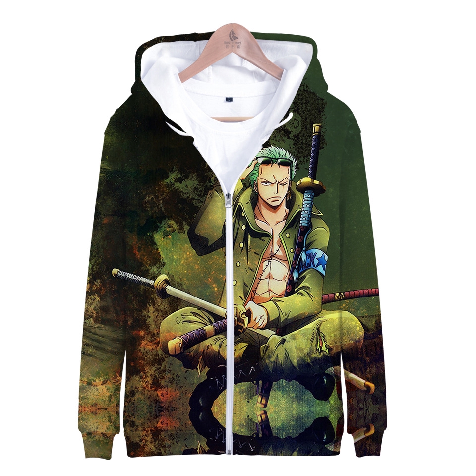 日漫海賊王航海王海賊數碼印花3d拉鍊帶帽長袖衛衣連帽外套帽t 大學t 長t 日本二次元交換禮物禮品 蝦皮購物