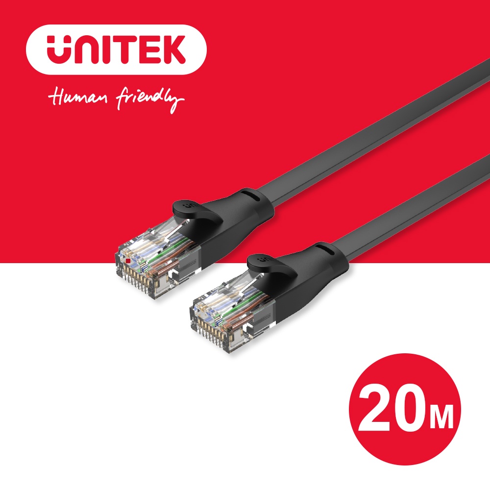 UNITEK CAT 6 RJ45（8P8C) 公對公 網路線(20M)(Y-C1815GBK)