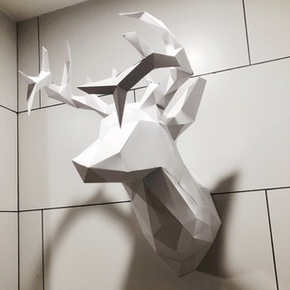 壁掛系列_鹿頭壁掛 A款 立體紙模型 手工 DIY 3D 摺紙 折紙 紙製品 客廳裝飾