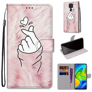 20款圖案 時尚彩繪皮套 小米 紅米 Note 9 手機殼 紅米 Redmi 10X 4G 掀蓋保護殼 掛繩 翻蓋皮套