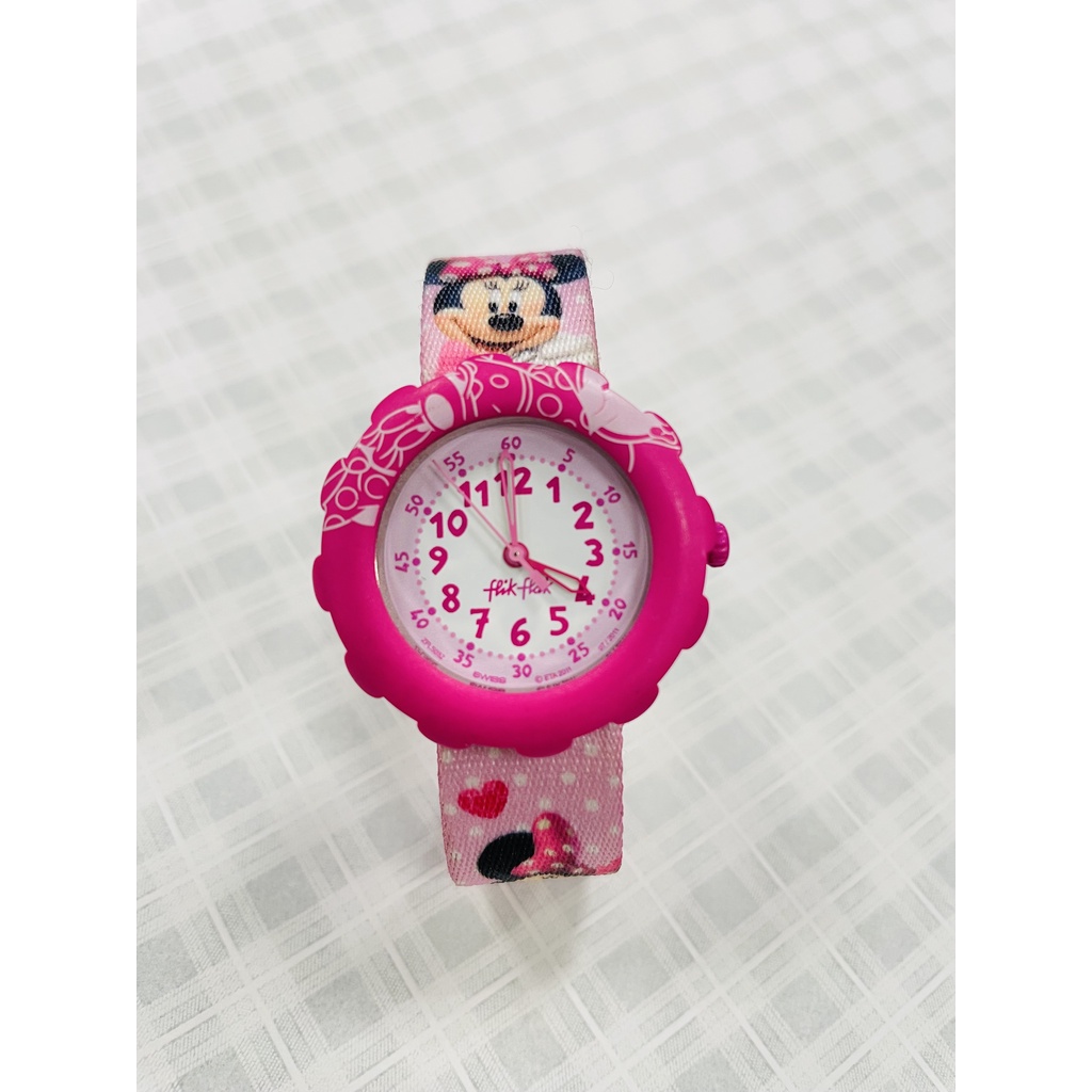 二手Flik Flak (Swatch) MINNIE MOUSE 米妮女童錶