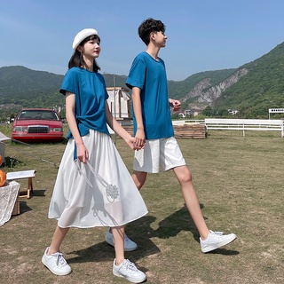 【COUPLE】🔥🔥新款女裙男T 男褲情侶裝