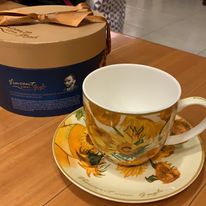 Carmani 梵谷 太陽花 骨瓷 咖啡杯盤組 茶具組