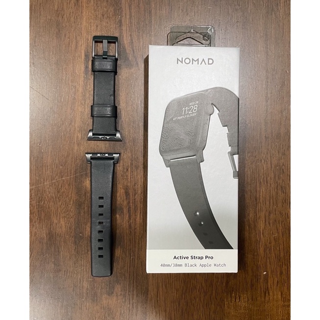 NOMAD Apple Watch 40mm/38mm 防水機能黑皮革錶帶