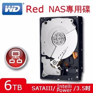 [NAS專用] WD Red 6TB 3.5吋 SATAIII 硬碟(WD60EFZX)