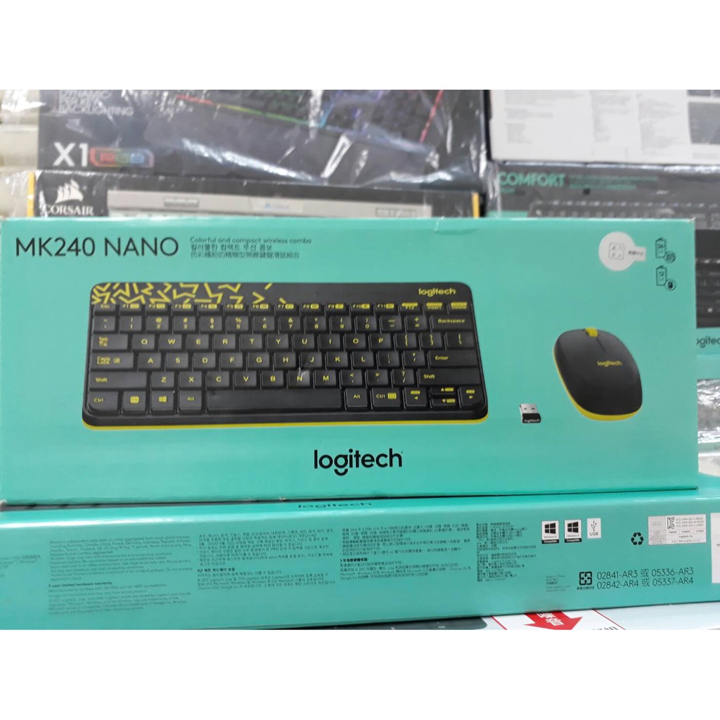 羅技 Logitech MK240 NANO 無線鍵盤滑鼠組 小巧 迷你 簡約 防濺灑 鍵鼠組 黑色 3年保固