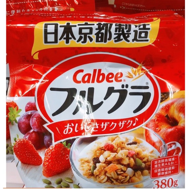 全新到貨 銷量第一麥片品牌 卡樂比富果樂水果麥片380克 Calbee 早餐吃麥片 現貨在台 減糖 25%水果麥片