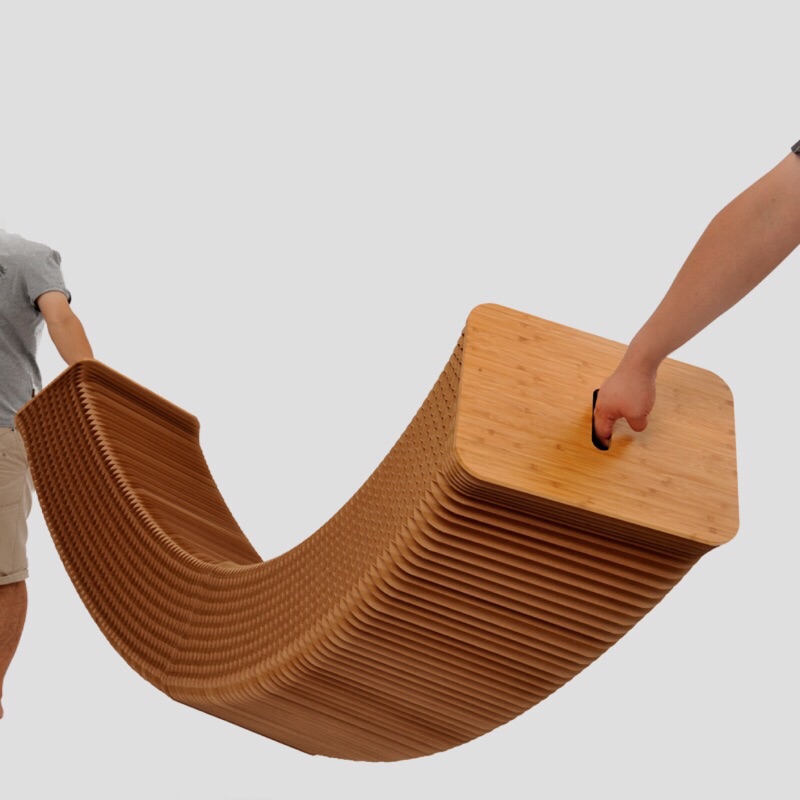十八紙42公分創意設計師紙椅子 北歐風格傢具餐椅 牛皮紙折疊伸縮長沙發