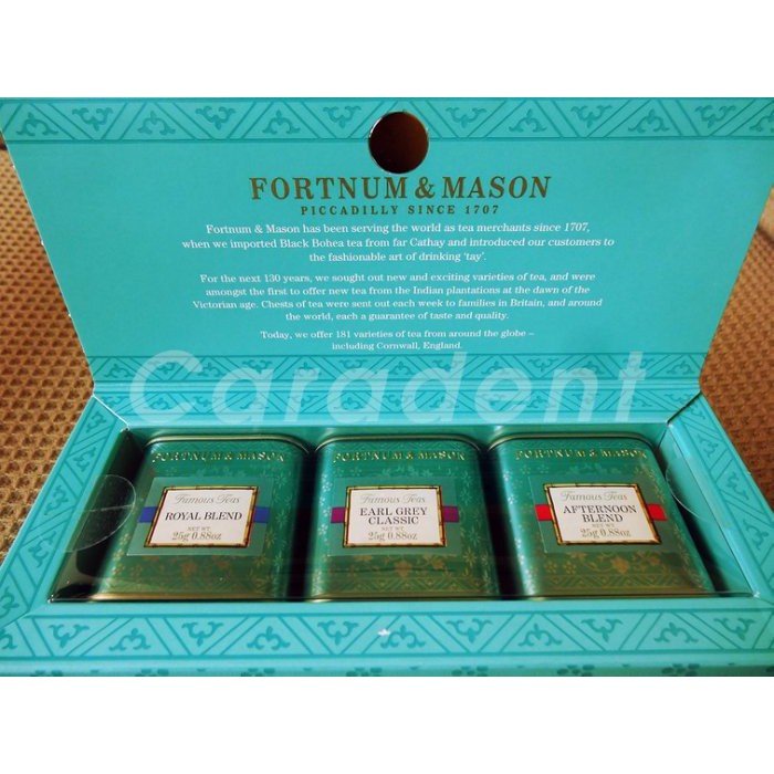 卡樂登 皇家茶葉fortnum Mason 經典紅茶迷你鐵罐禮盒組三種口味入 阿薩姆 錫蘭 大吉嶺各25g 蝦皮購物