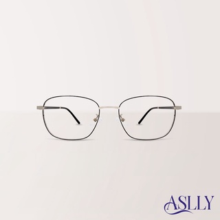 【ASLLY】細銀方框濾藍光眼鏡 基本款 男女合適 Y1038