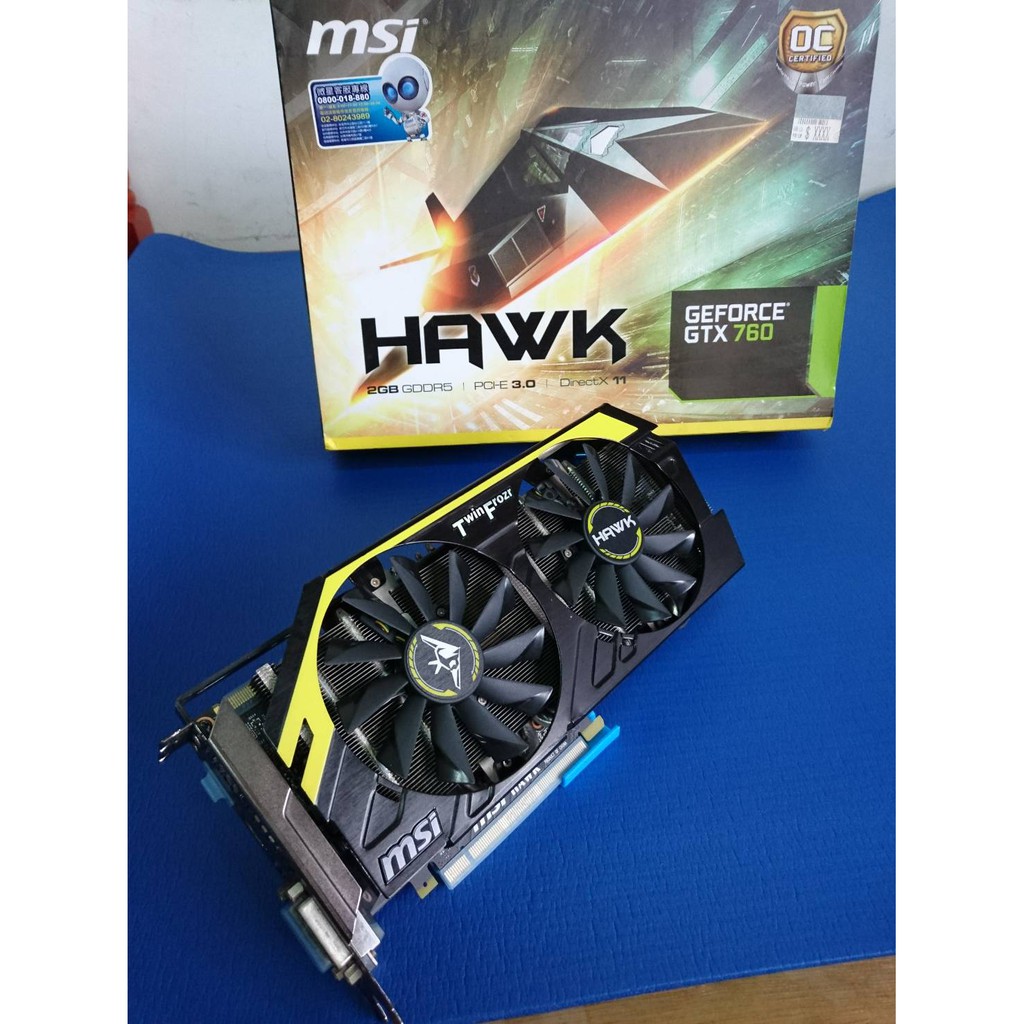 卜類(PLAY)~倉庫 MSI GTX 760 HAWK(效能勝過GTX1050,GTX960 請看圖5遊戲測試)原盒裝