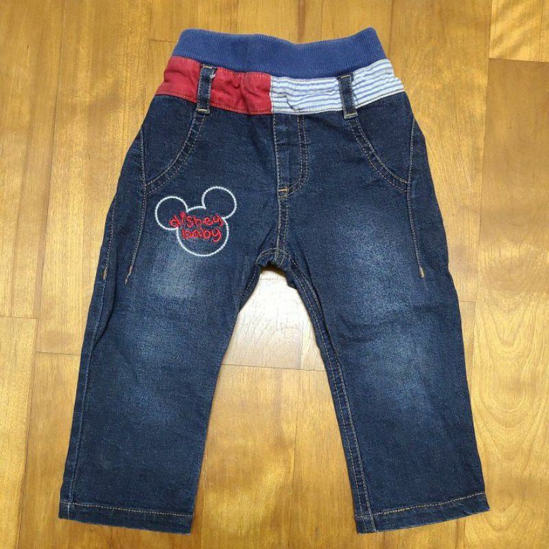 麗嬰房 Les enphants Disney 1歲男童 牛仔褲 長褲 米奇（二手）