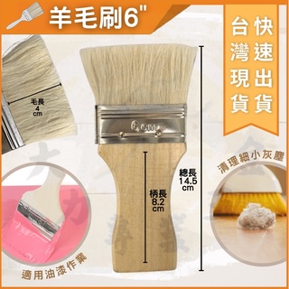 大力專業五金 臺灣馬上出貨 刷子 羊毛刷 6cm 非烤肉刷 油漆刷 清潔刷 高階油漆刷 油漆輪 滾刷 高階木頭