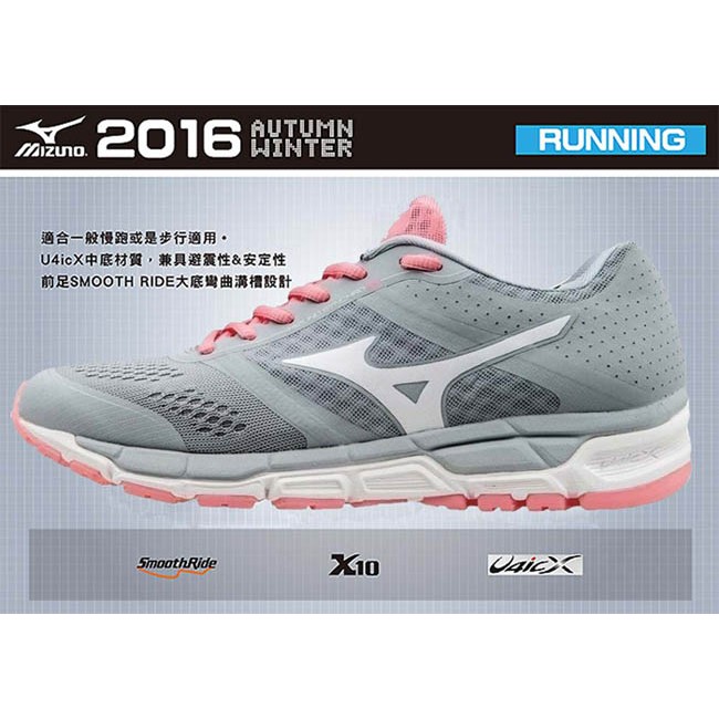 【鞋印良品】MIZUNO 美津濃 慢跑鞋 Synchro MX 灰 白 粉紅 馬拉松 路跑運動鞋 J1GE161942