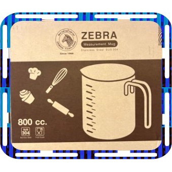 ZEBRA 斑馬牌不鏽鋼量杯 800cc 斑馬量杯 露營器具 烘焙 飲料 正白鐵#304 牛奶杯 單把0.8L 斑馬牌