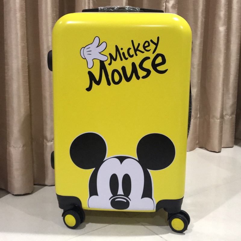 降❗️全新20吋笛森諾正版米奇行李箱 Mickey Mouse Disney 黃色拉鍊行李箱 奇幻之旅 Deseno