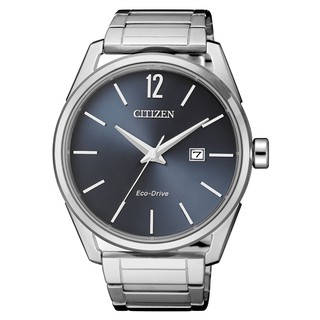 CITIZEN 星辰錶 Eco-Drive 極致質感紳士光動能時尚腕錶-藍灰面盤(BM7411-83H)42mm