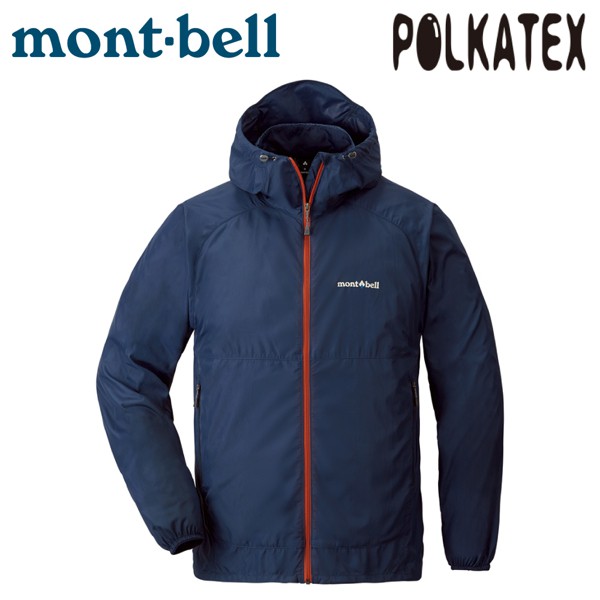 Mont-Bell 日本 男 Wind Blast Parka 連帽風衣《海軍藍/橙》/1103242/防潑水/悠遊山水