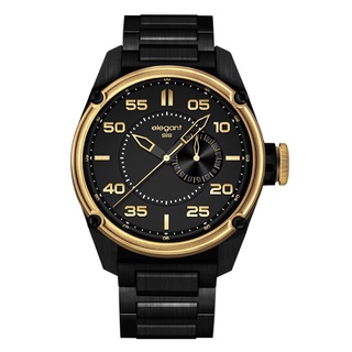 elegantsis 愛樂時 ELJT47-PB10MA 槍械風格 JT47 黑金時尚腕錶 / 47mm