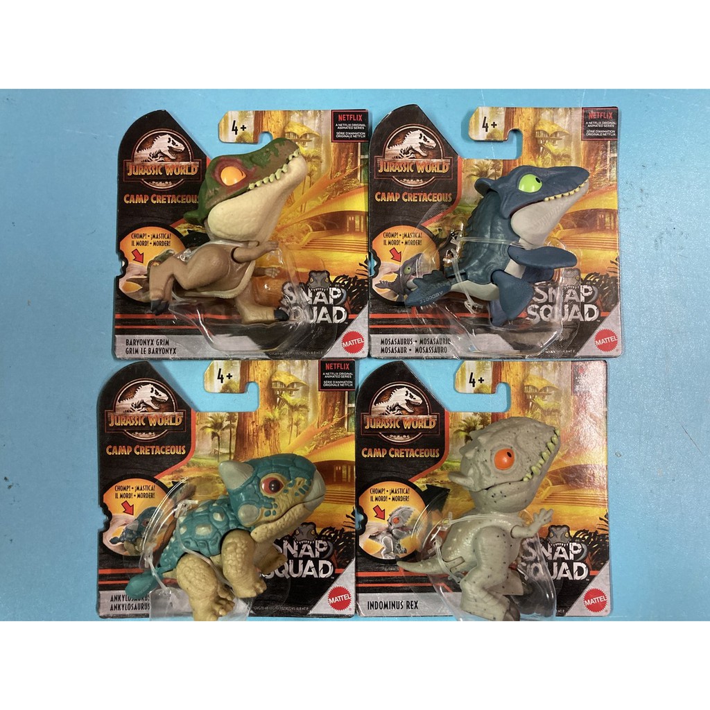 全新現貨 MATTEL 美泰兒 侏羅紀世界 Q版 小恐龍 恐龍 Q版恐龍系列 滄龍 四款合售 吃貨小恐龍 可動公仔