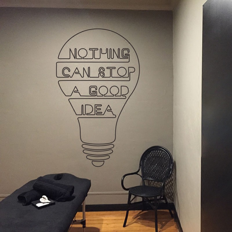 公司辦公室學校創意idea燈泡墻貼 培訓輔導班英文勵志貼紙貼畫