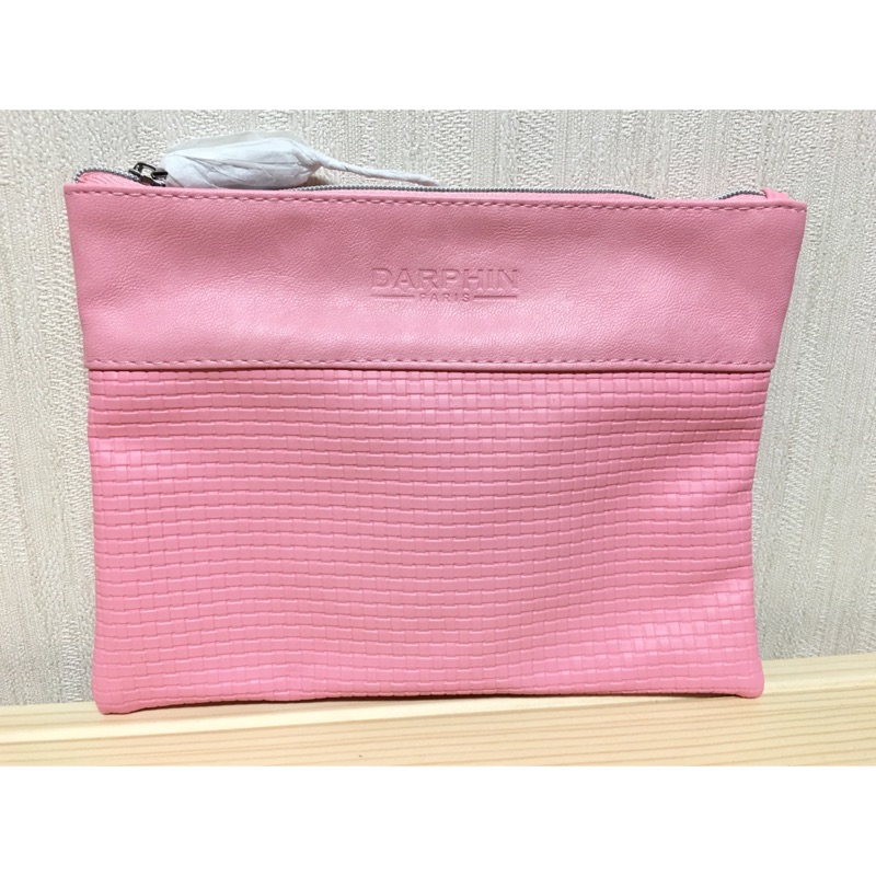 朵法Darphin 粉紅色壓紋時尚化妝包 隨行包 收納包