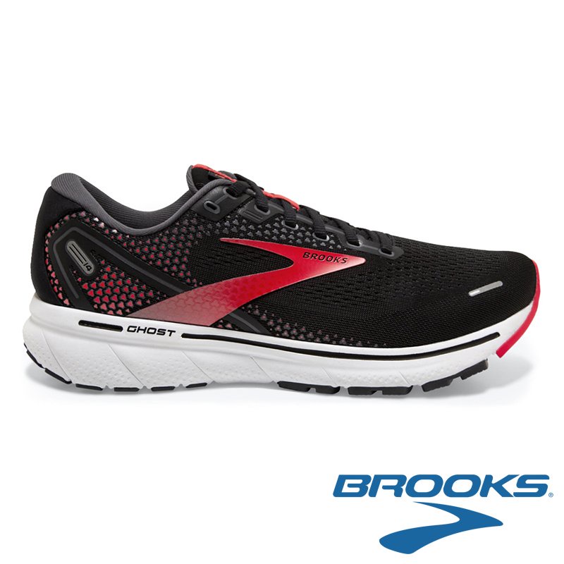 【BROOKS】男 平穩型避震緩衝運動健行鞋-寬楦2E『黑/紅』 110369