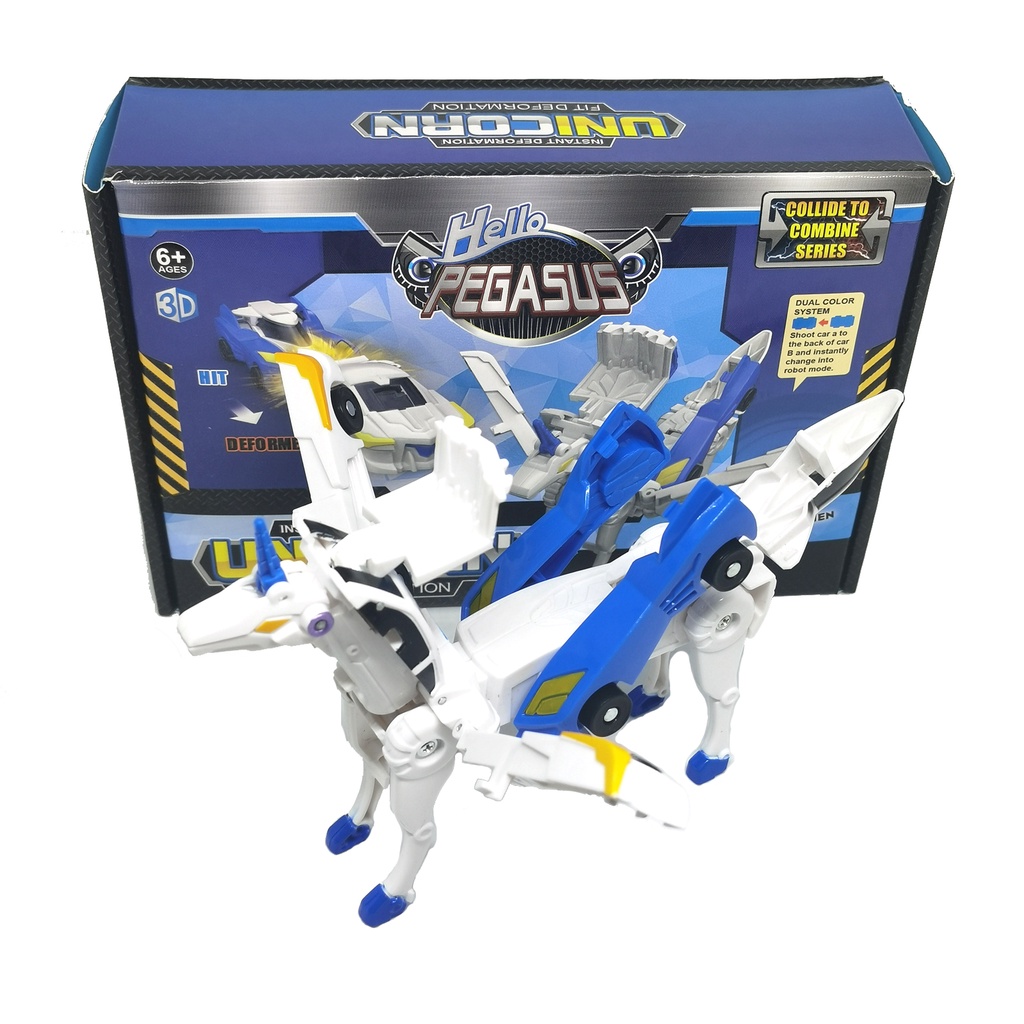 Hello Carbot碰撞變形機器人可動人偶魔法飛翼獨角獸飛馬變形汽車機器人玩具