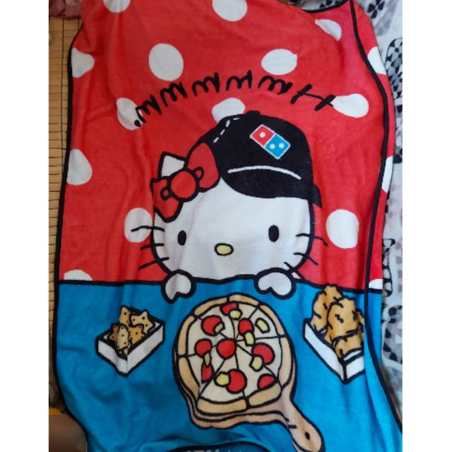 全新 達美樂 Hello Kitty 聯名法蘭絨毯 Domino's Pizza*Hello kitty