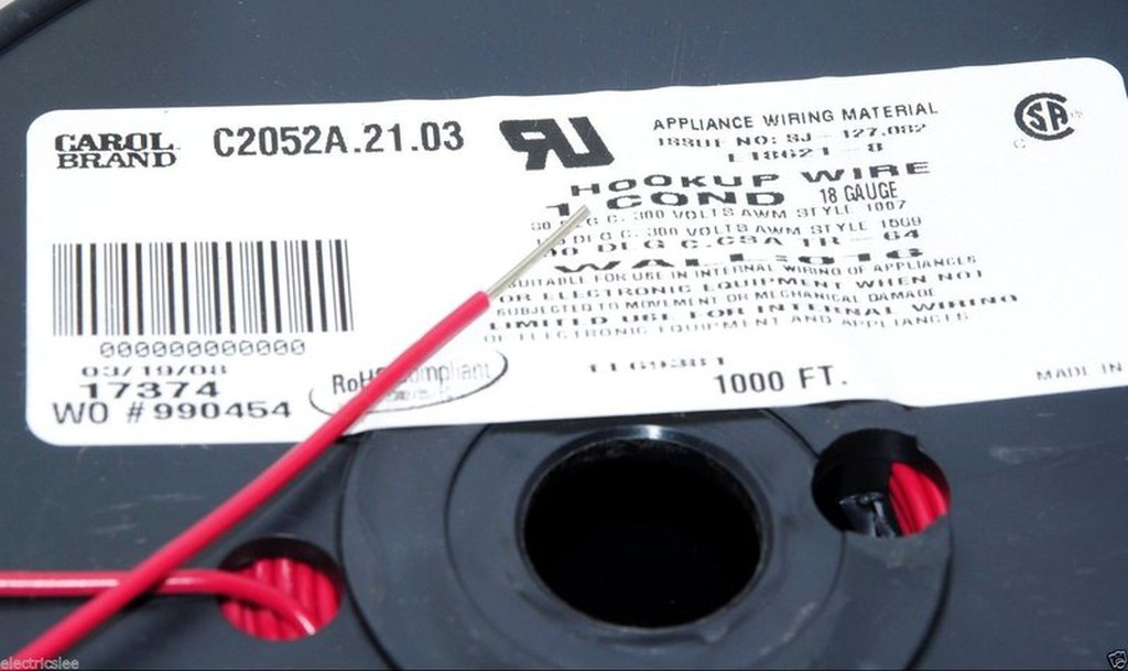 [特價中] CAROL C2052A 18AWG UL1007 外徑1.83mm 音響用 單芯單蕊線 紅色 x5公尺