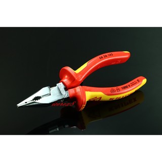 德國工藝 頂級工具 KNIPEX 08 26 145小型鍍鉻防銹絕緣舒適柄尖嘴鋼絲鉗 老虎鉗