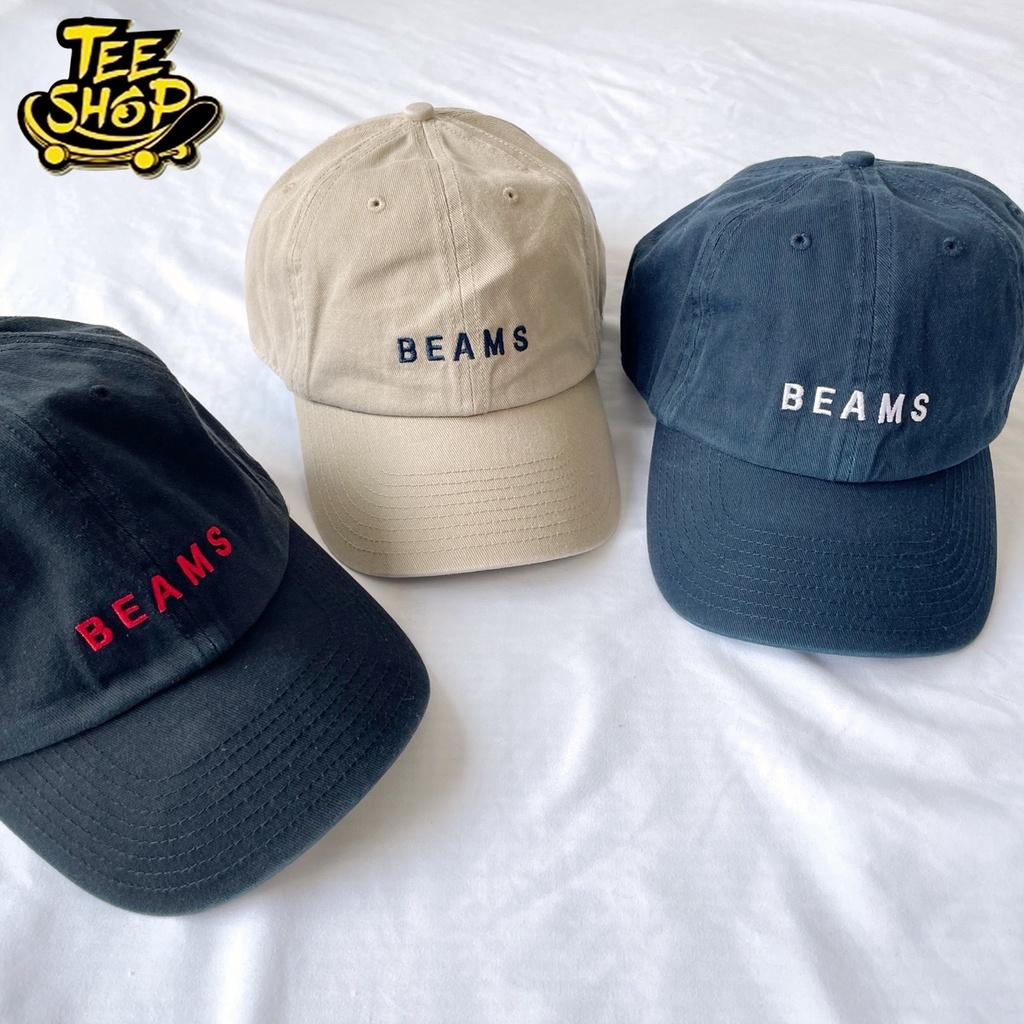 日本beams聯名47棒球帽皮質金屬卡扣刺繡字母彎簷軟頂帽老帽| 蝦皮購物
