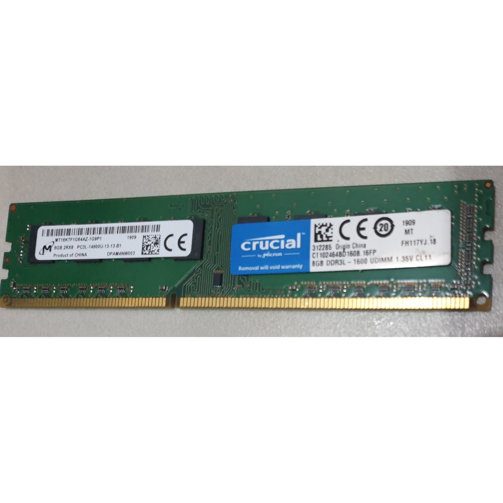 美光 8GB DDR3 1600 Micron Crucial 桌上記憶體