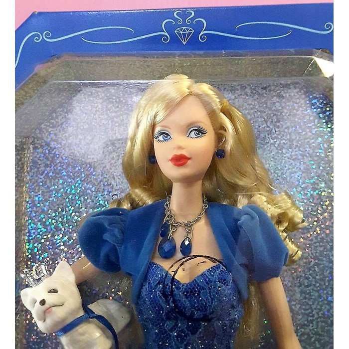【Mika】粉標收藏型芭比娃娃 生日石九月藍寶石（飾品氧化，請不介意再下標，盒損）Barbie