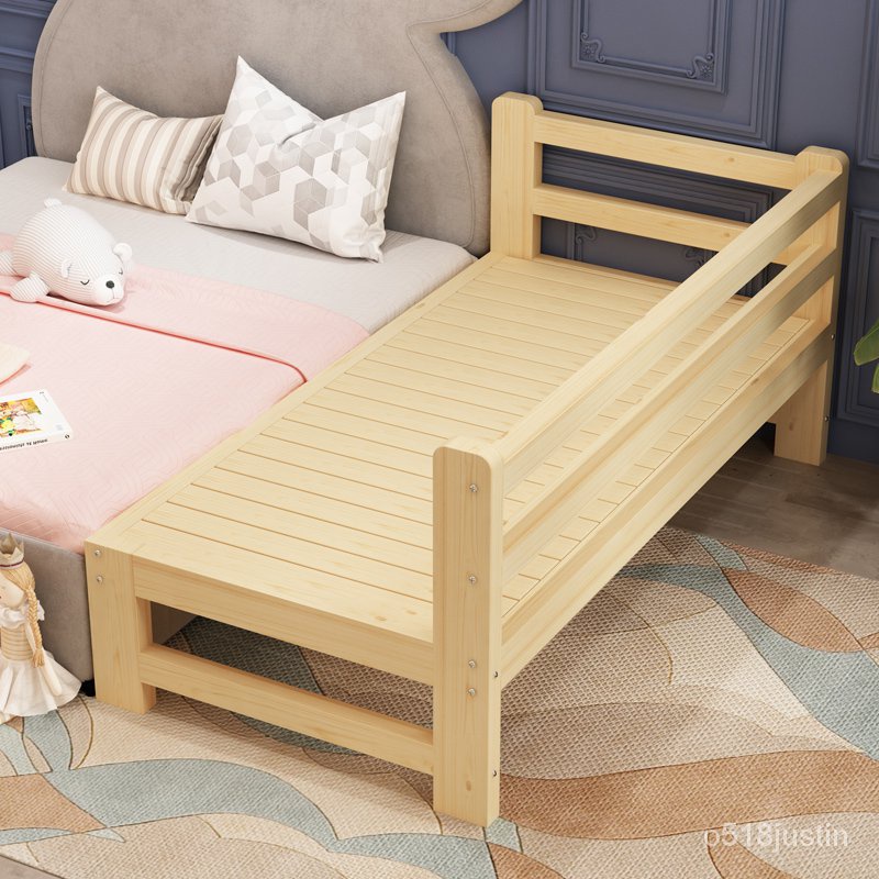 {格林家具城}實木兒童床帶護欄拼接床加寬床定製簡易床架大人床邊加長加寬神器