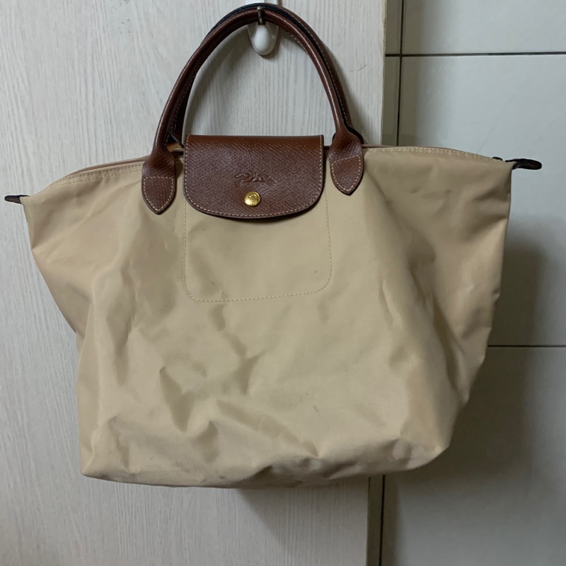 Longchamp米色手提袋