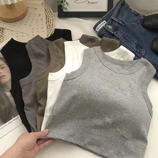 Nicole's 純色圓領自帶胸墊背心 𝟱色